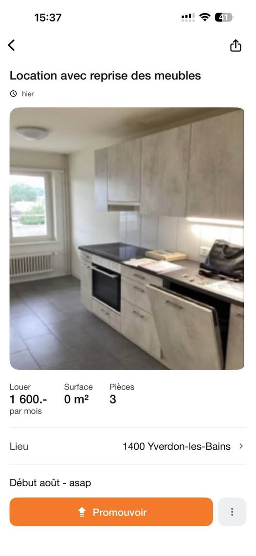 Appartement à sous louer puis louer